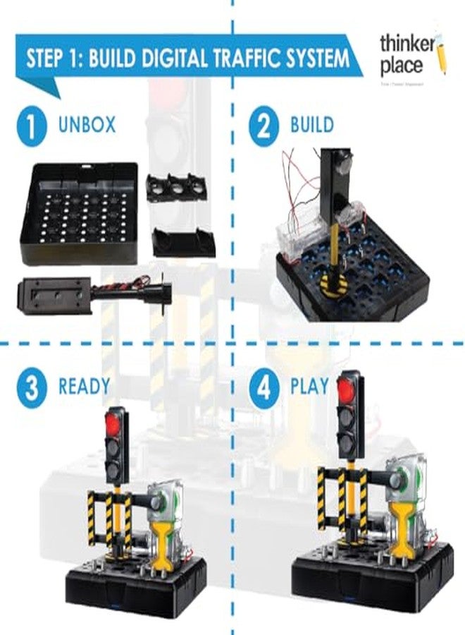 ThinkerPlace مجموعة نظام المرور الرقمي من ثينكر بليس | ابنِ، تعلّم، والعب | لعبة تعليمية للأطفال من عمر 8 سنوات فما فوق | استكشف أنظمة منع التصادم مع تجربة الواقع المعزز | لعبة تعليمية ممتعة - Image 3